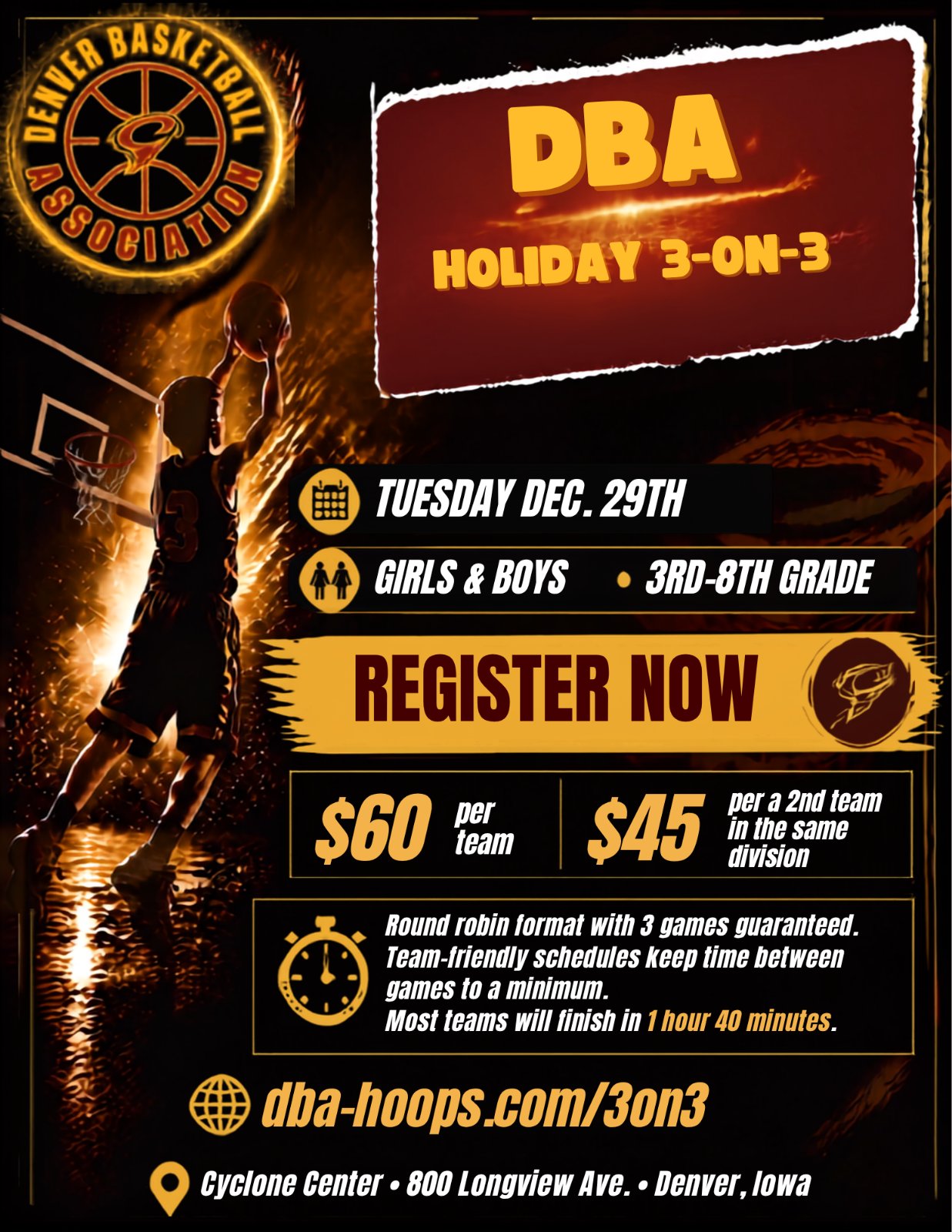 DBA Holiday 3on3 flyer